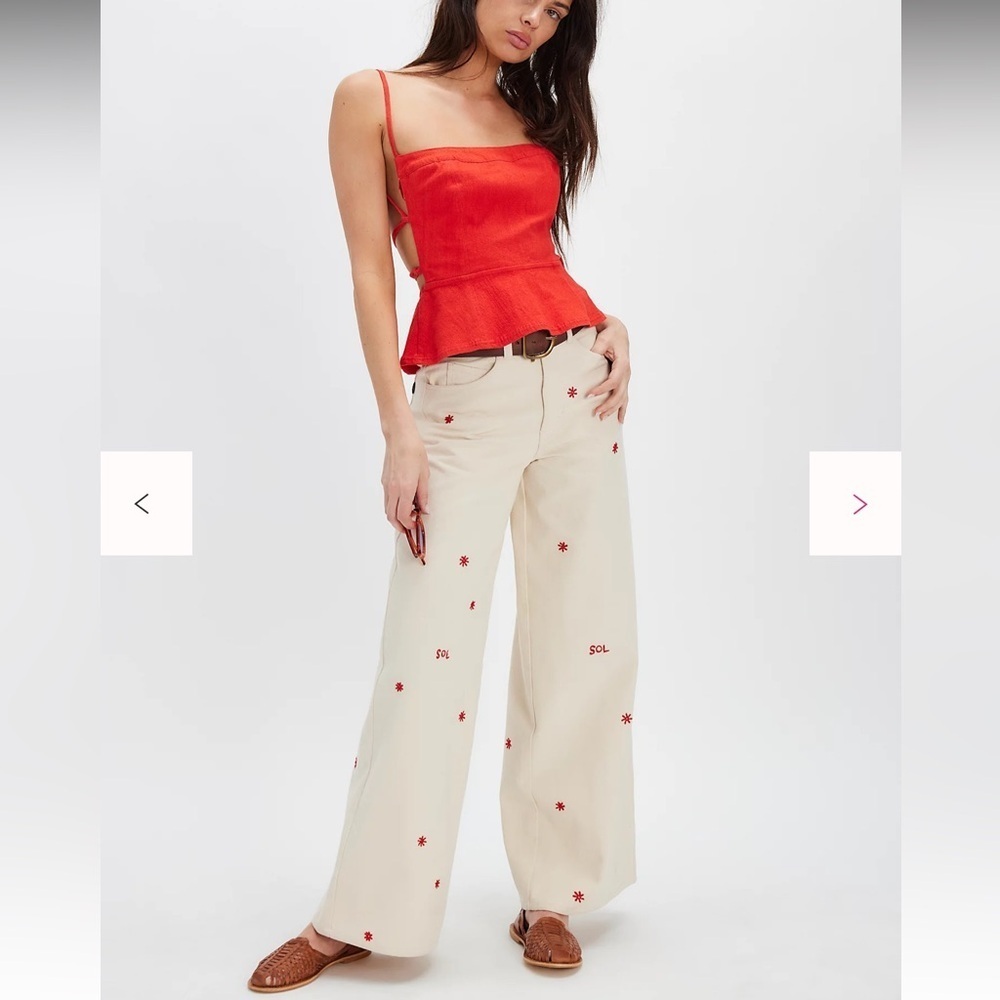 Free People Jeans Thinking MU Sol Chain Hedda XS 2 NWT